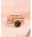 ROEMER by Bregje Ring single bubble 18k rosegoud met Rookkwarts