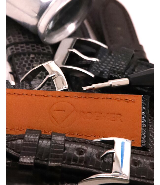 ROEMER horlogeband hagedissenleder bruin 16/14 mm