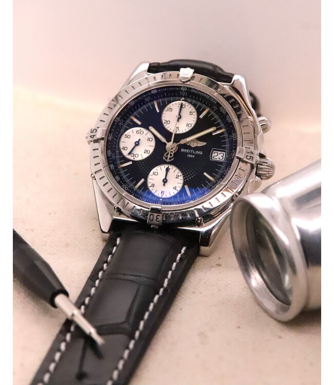 ROEMER horlogeband krokodillenleder zwart luxe 20/18 mm large