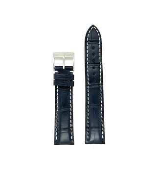 ROEMER ROEMER horlogeband krokodillenleder marineblauw luxe 22/20 mm large