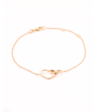 ROEMER ROEMER geelgouden armband met hartjes