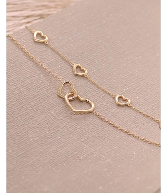 ROEMER geelgouden armband met hartjes