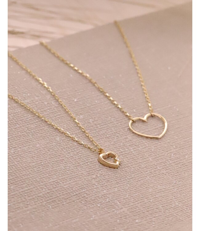 ROEMER collier 14k geelgoud hart en diamant 0.01ct h si 41 - 43 cm