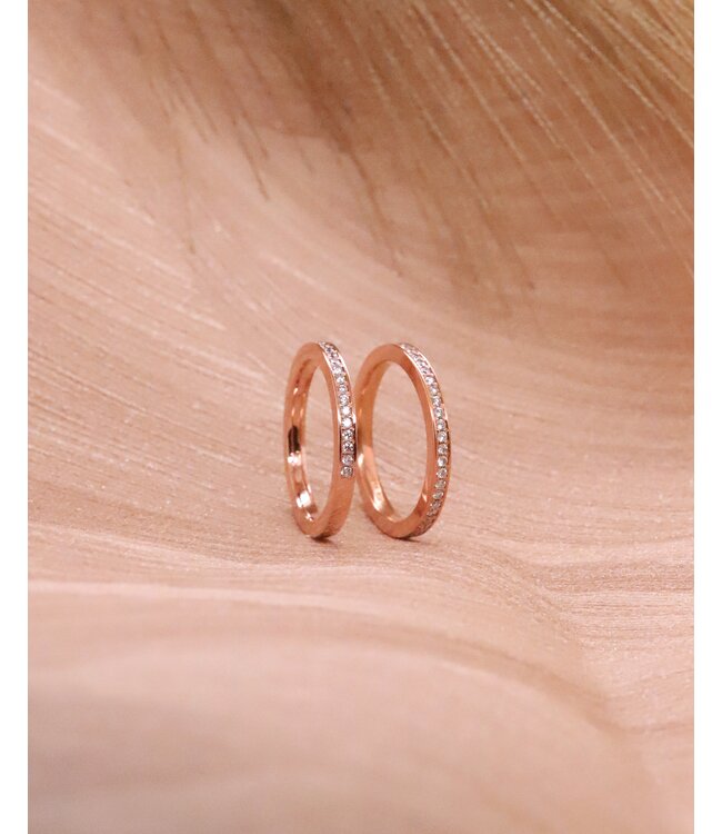 ROEMER roségouden zijbandje met diamant