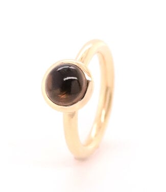 ROEMER by Bregje ROEMER by Bregje Ring single bubble 18k geelgoud met Rookkwarts