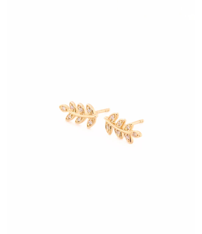 ROEMER oorstekers 18k goud met 0.06ct diamant