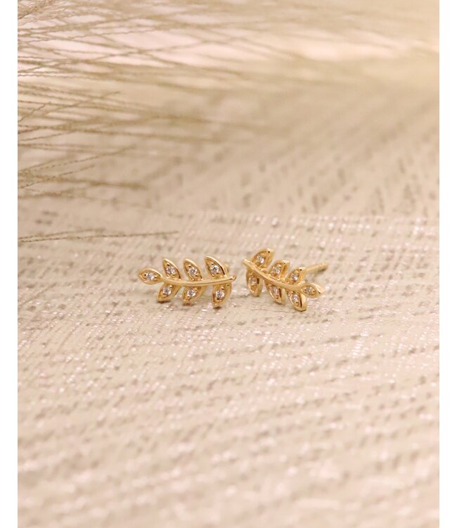 ROEMER oorstekers 18k goud met 0.06ct diamant