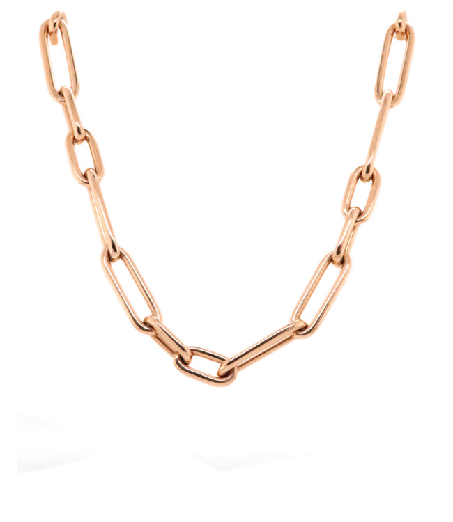 Roemer collier paperclip 18k roségoud 50cm