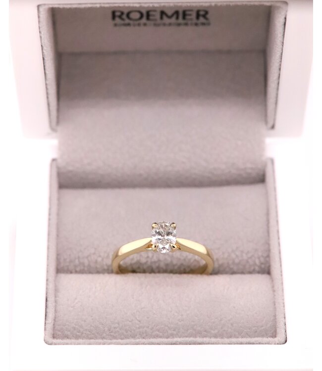 Tomylo Ring 14k geelgoud LAB Grown Oval diamant 0.64ct maat 56
