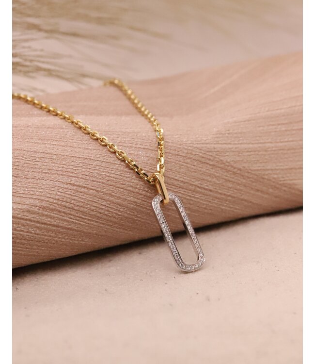 ROEMER Bicolor gouden hanger met diamant 0.09ct