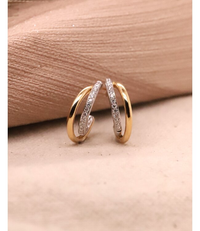Excellent oorstekers bicolor briljant 0,18 crt. OP417159