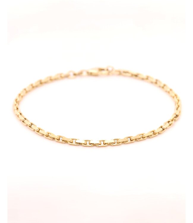 ROEMER geelgouden armband anker gediamanteerd 2.5/21cm