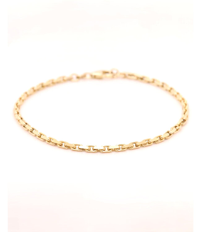 ROEMER geelgouden armband anker gediamanteerd 2.5/21cm