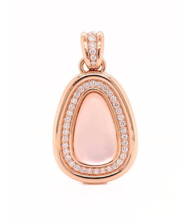 ROEMER hanger roségoud 18k met maansteen & briljant 0.96ct