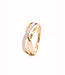Passione Passione 14K geelgouden ring crossover met diamant 0,13ct