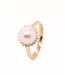 Passione 14K geelgouden ring met parel en diamant 0,23ct 54