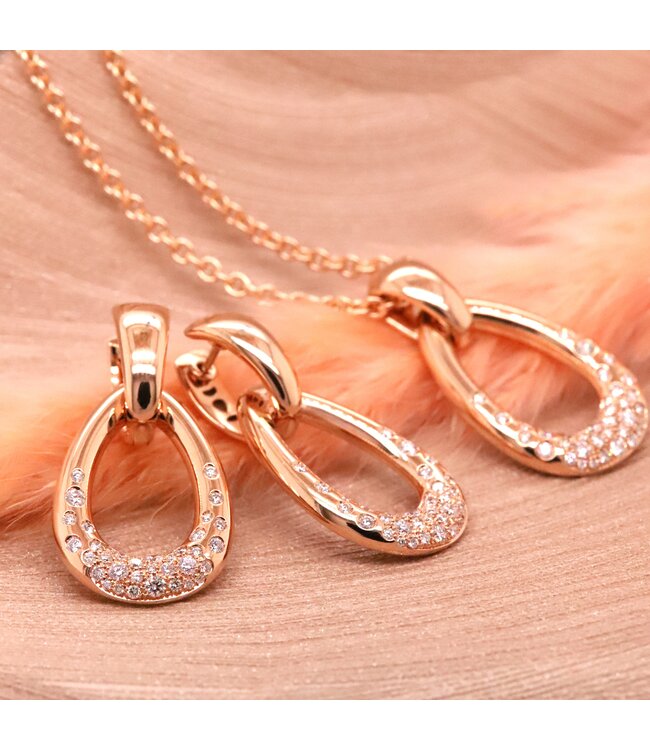 ROEMER oorhangers Soltar roségoud 18k met 1.10 ct. briljant