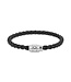 Montblanc Montblanc Armband Steel 3 rings closing and Black leather MB130896
