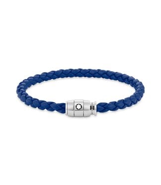 Montblanc Montblanc Armband Steel 3 rings closing and Blue leather MB130898