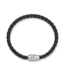 Montblanc Armband Steel 3 rings closing and Black leather MB130896