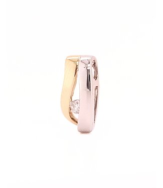 Passione Passione 14k geel- met witgouden hanger met diamant 0,08ct