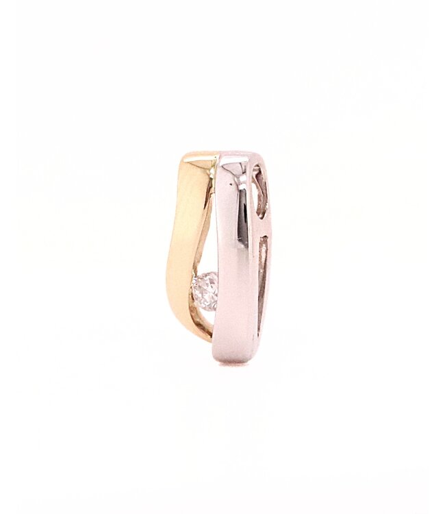 Passione 14k geel- met witgouden hanger met diamant 0,08ct