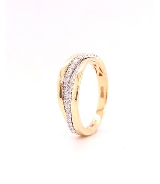 Passione Passione 14K geel- met witgouden ring met diamant 0,35ct 56