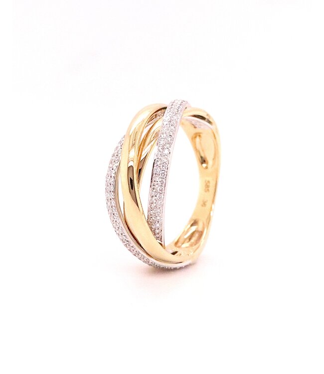 Passione 14K geel- met witgouden ring met diamant 0,36ct 55