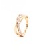 Passione 14K  geelgouden ring crossover met diamant 0,09ct 55