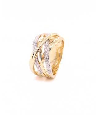 Passione Passione  14k geelgouden ring met diamant 0.48ct 53