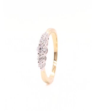 Passione Passione 14k geel- met witgouden ring met diamant 0.08ct 51