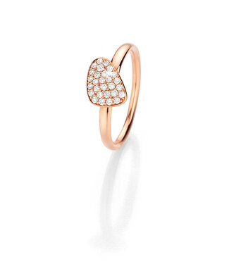 Noor Noor ring roségoud met 0.22ct diamant W/Si 53