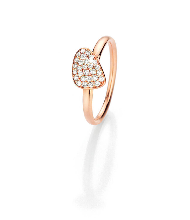 Noor ring roségoud met 0.22ct diamant W/Si 53