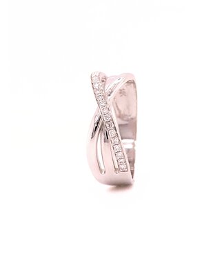 Passione Passione 14K witgouden ring met diamant 0,18ct 55