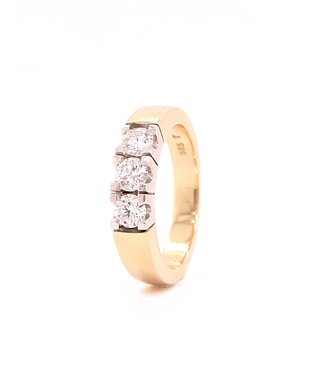 Passione Passione 14K geel- met witgouden ring met diamant 0,75ct 54
