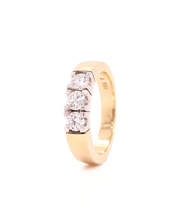 Passione 14K geel- met witgouden ring met diamant 0,75ct 54