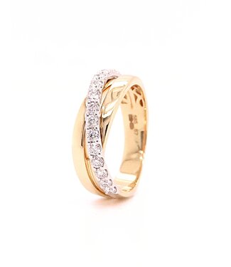 Passione Passione 14K geel- met witgouden ring gedraaid met diamant 0,67ct 57