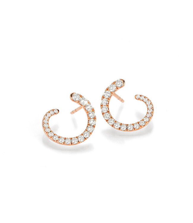 Noor oorsieraden roségoud met diamant 1.00ct W/Si