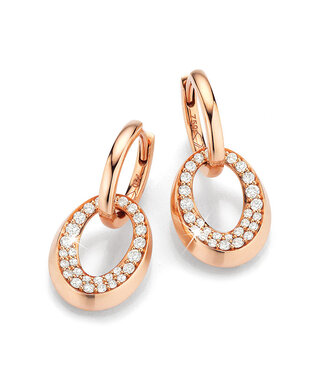Noor Noor oorsieraden roségoud 14k met diamant 0.42ct W/Si