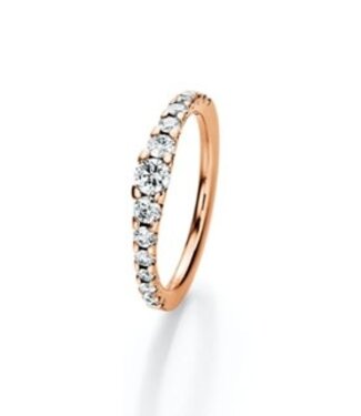 Noor Noor ring roségoud 14k met diamant 0.50ct W/Si maat 54