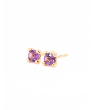 ROEMER by Bregje ROEMER by Bregje Oorstekers Lily 14k geelgoud met Amethyst