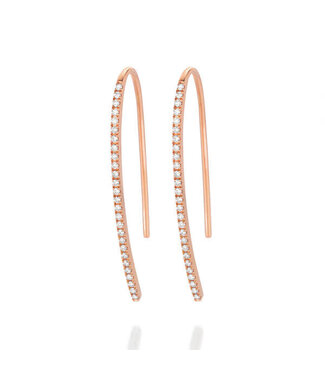 Noor Noor oorhangers roségoud met diamant 0.26ct W/Si