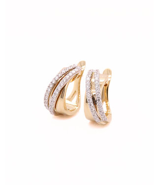 Passione Passione 14K geel- met witgouden oorringen met diamant 0,57ct