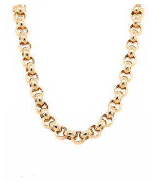 Monzario Monzario 14k geelgouden collier jasseron 7mm 50cm
