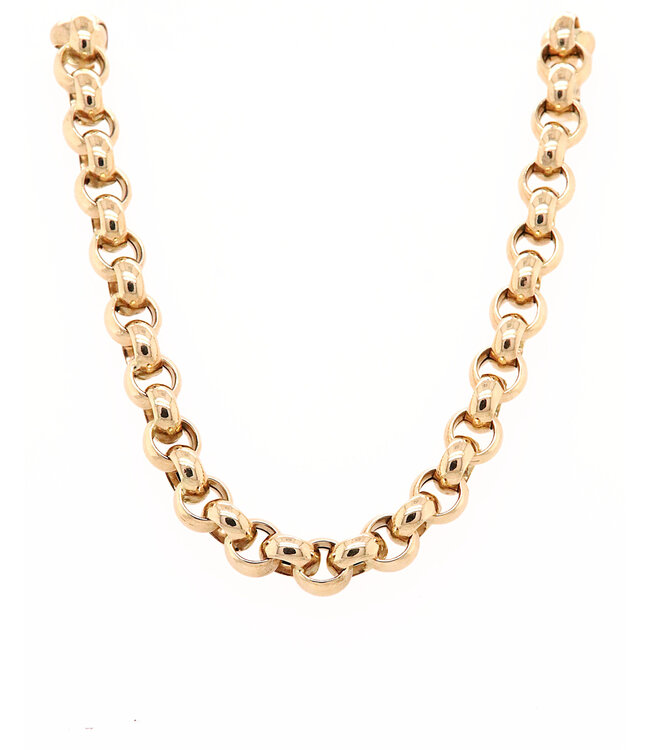 Monzario 14k geelgouden collier jasseron 7mm 50cm