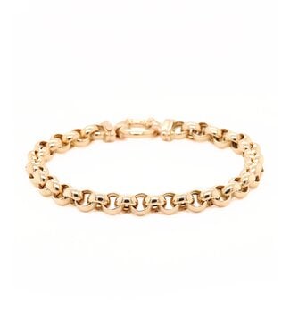 Monzario Monzario14k geelgouden armband jasseron 7mm 20cm.