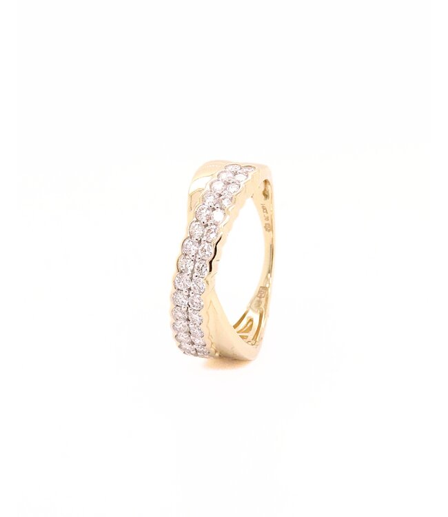 Passione 14k geelgouden ring goud met diamant 0.54 ct. H/Si 56