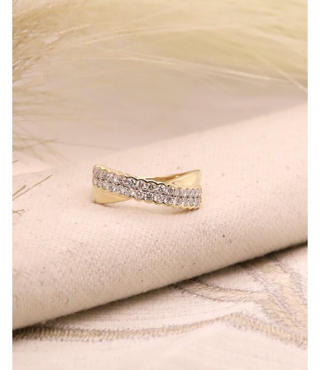 Passione 14k geelgouden ring goud met diamant 0.54 ct. H/Si 56