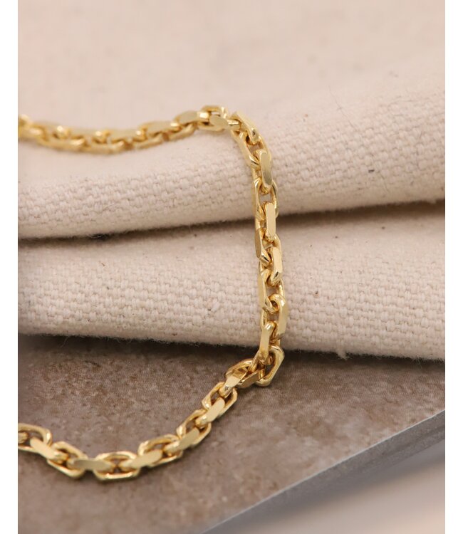 ROEMER geelgouden ketting anker gediamanteerd 2.5/70