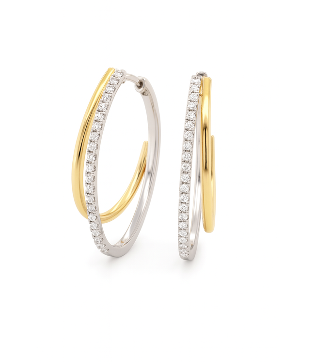Passione oorringen 14k goud met 0.49ct. diamant